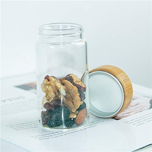 Amazon｜None 竹の蓋付きの透明なガラス瓶100 ml、収納瓶、飾り瓶は